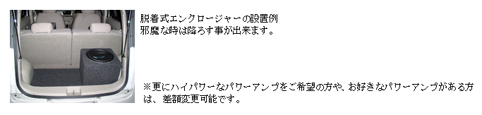 脱着式エンクロージャーの設置例