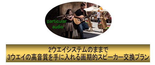 2ウェイシステムのままで3ウェイの高音質を手に入れる画期的スピーカー交換プラン