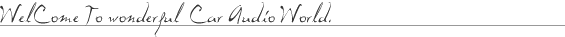 WelCome To wonderful  Car Audio World.